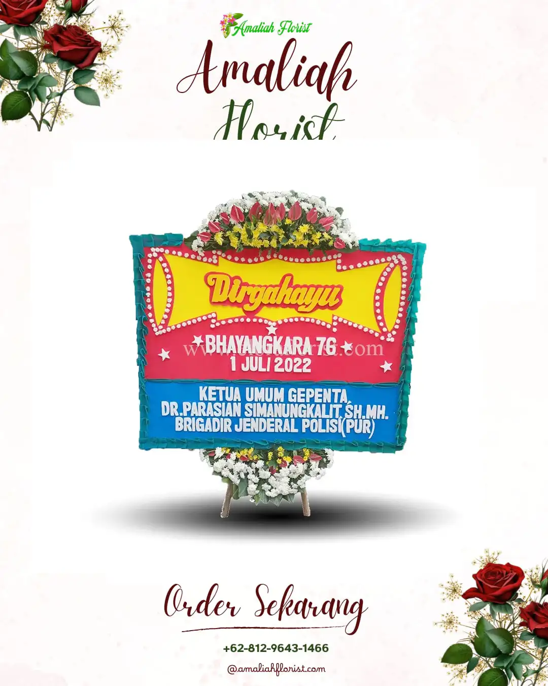 Papan Bunga HUT Ulang Tahun Danau Paris